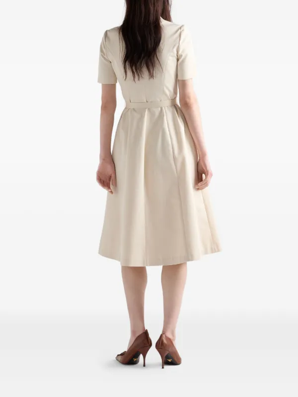 Prada zip-front Flared Dress | Neutrals | FARFETCH