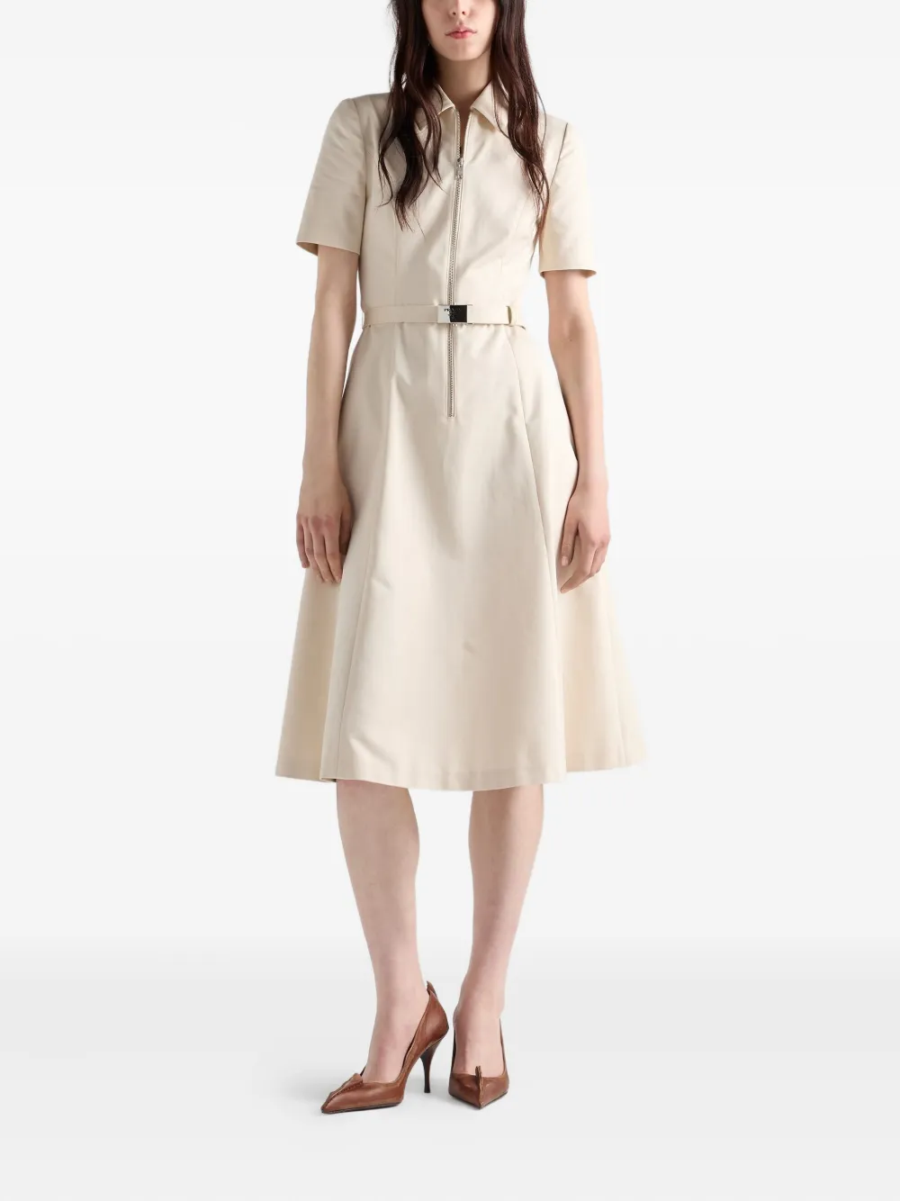 Prada Jurk met rits Beige