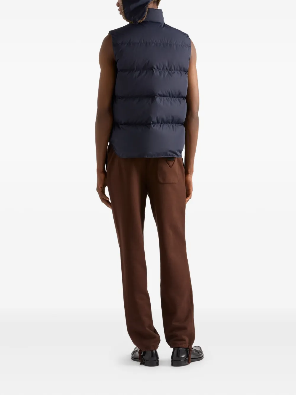 Prada Mens Blue Re-nylon Quilted Shell-down Gilet In Blue