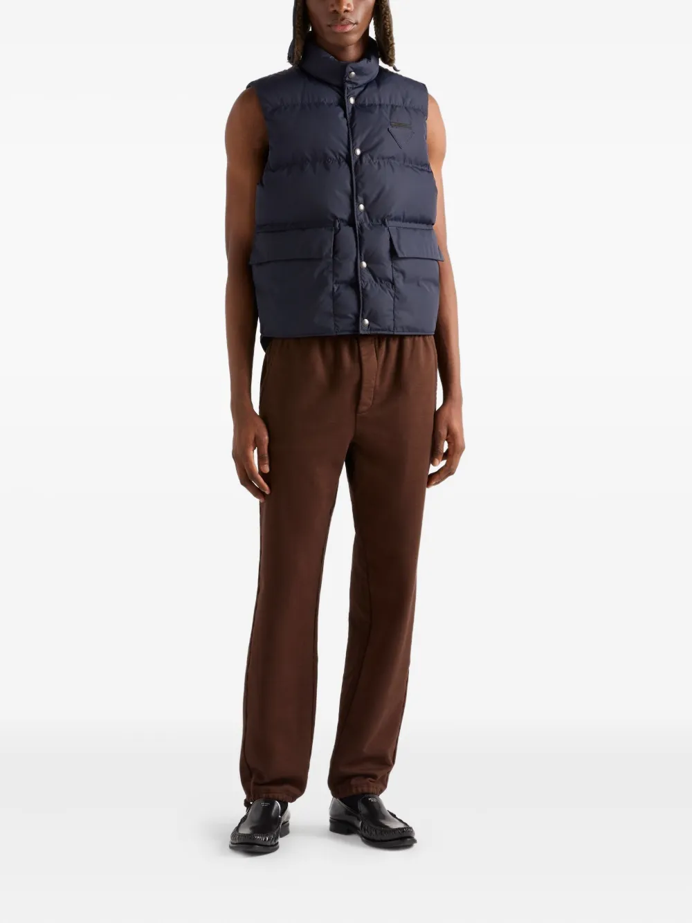 Prada Mens Blue Re-nylon Quilted Shell-down Gilet In Blue