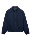Prada embroidered-logo zip-up jacket - Blue