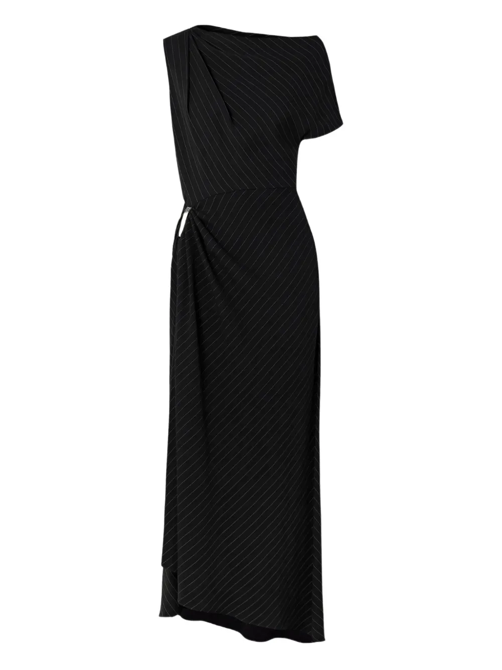 Brandon Sun Lowery asymmetric draped midi dress | negro | Image 1