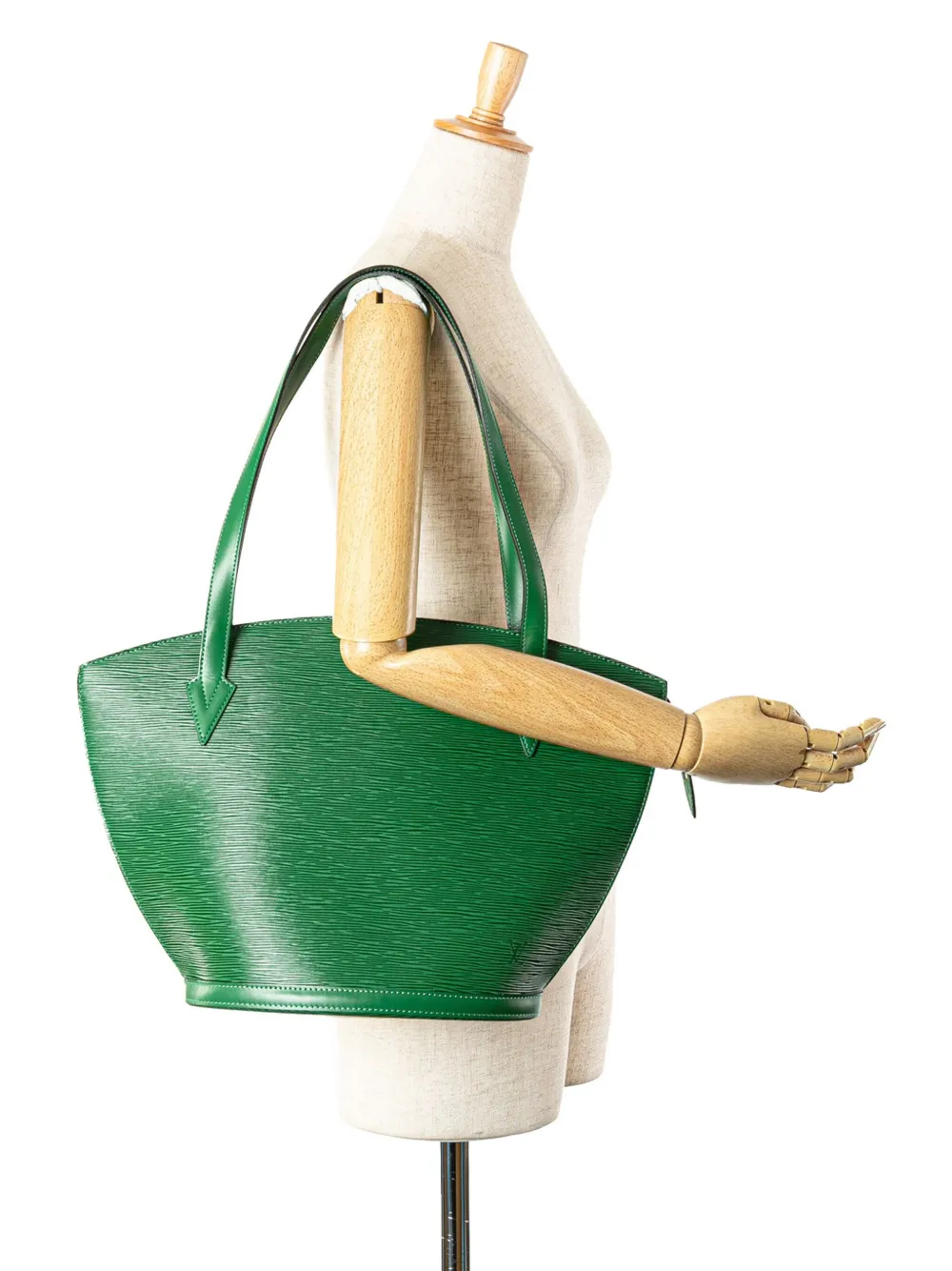 Pre-owned Louis Vuitton 1994 Epi Saint Jacques Gm Long Strap Shoulder Bag In Green