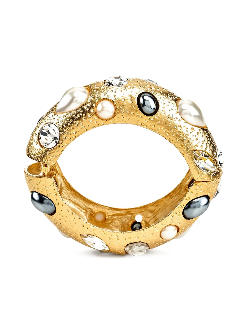 Kenneth Jay Lane Armband met parel en kristallen - GOLD