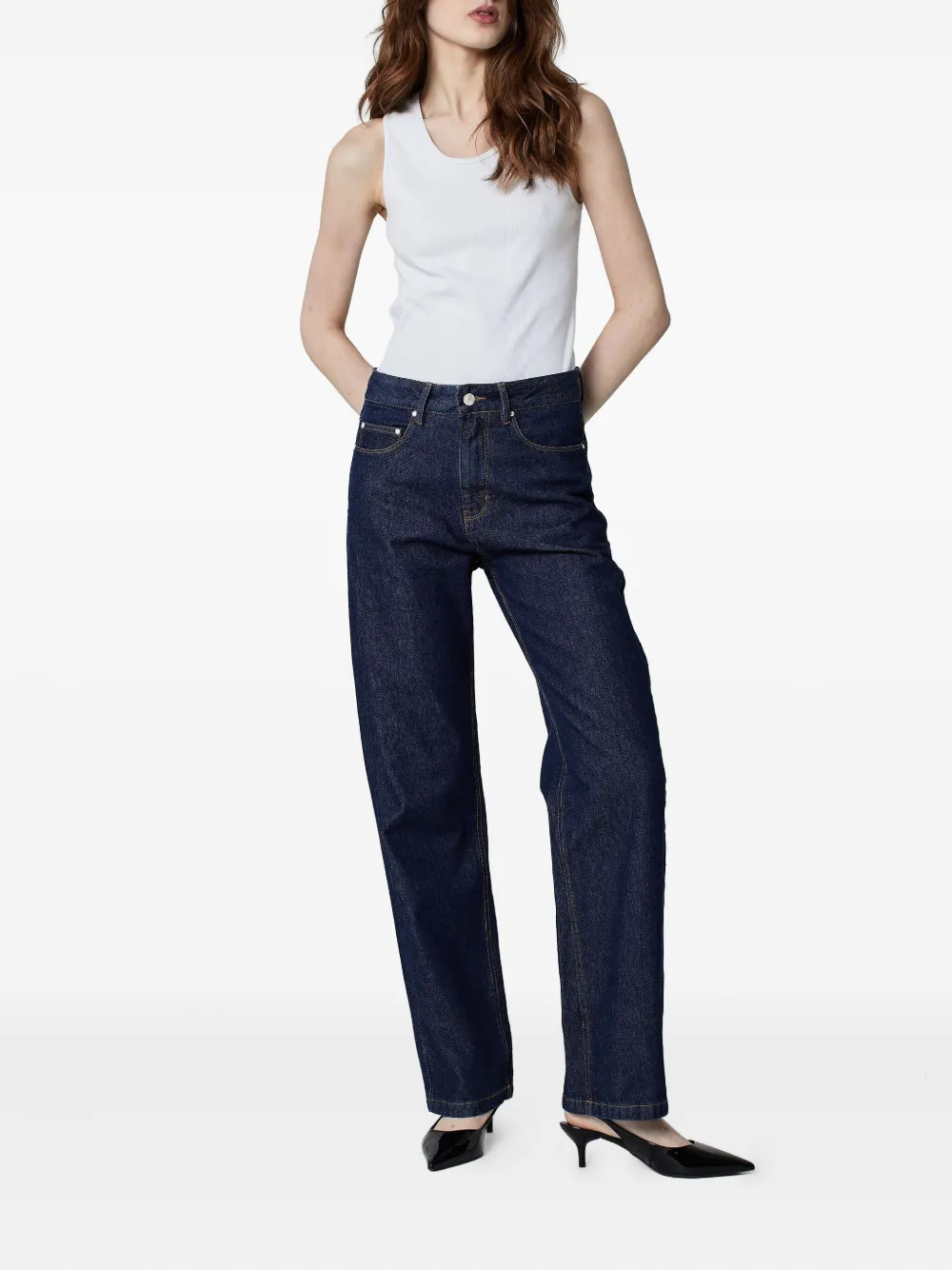 Amapô Jeans met logopatch - Blauw