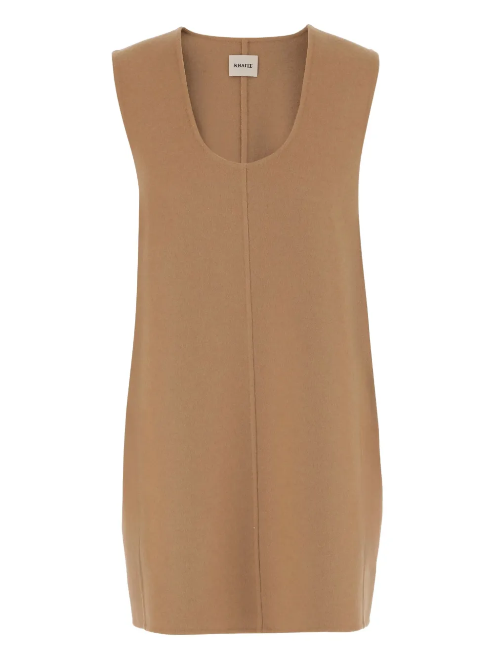 KHAITE scoop-neck sleeveless dress Beige