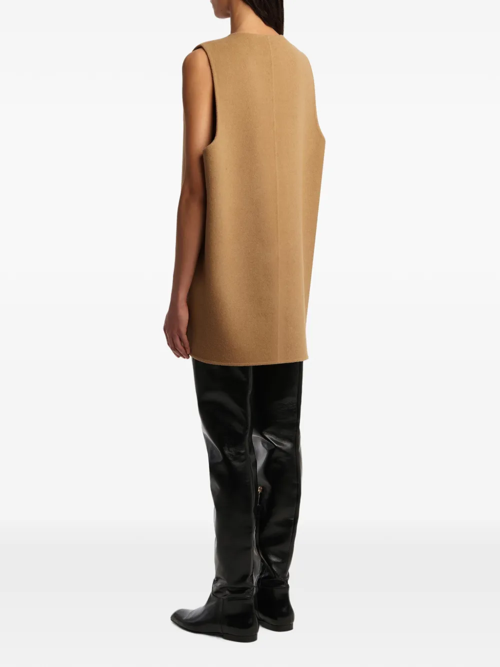 KHAITE Mouwloze jurk Beige