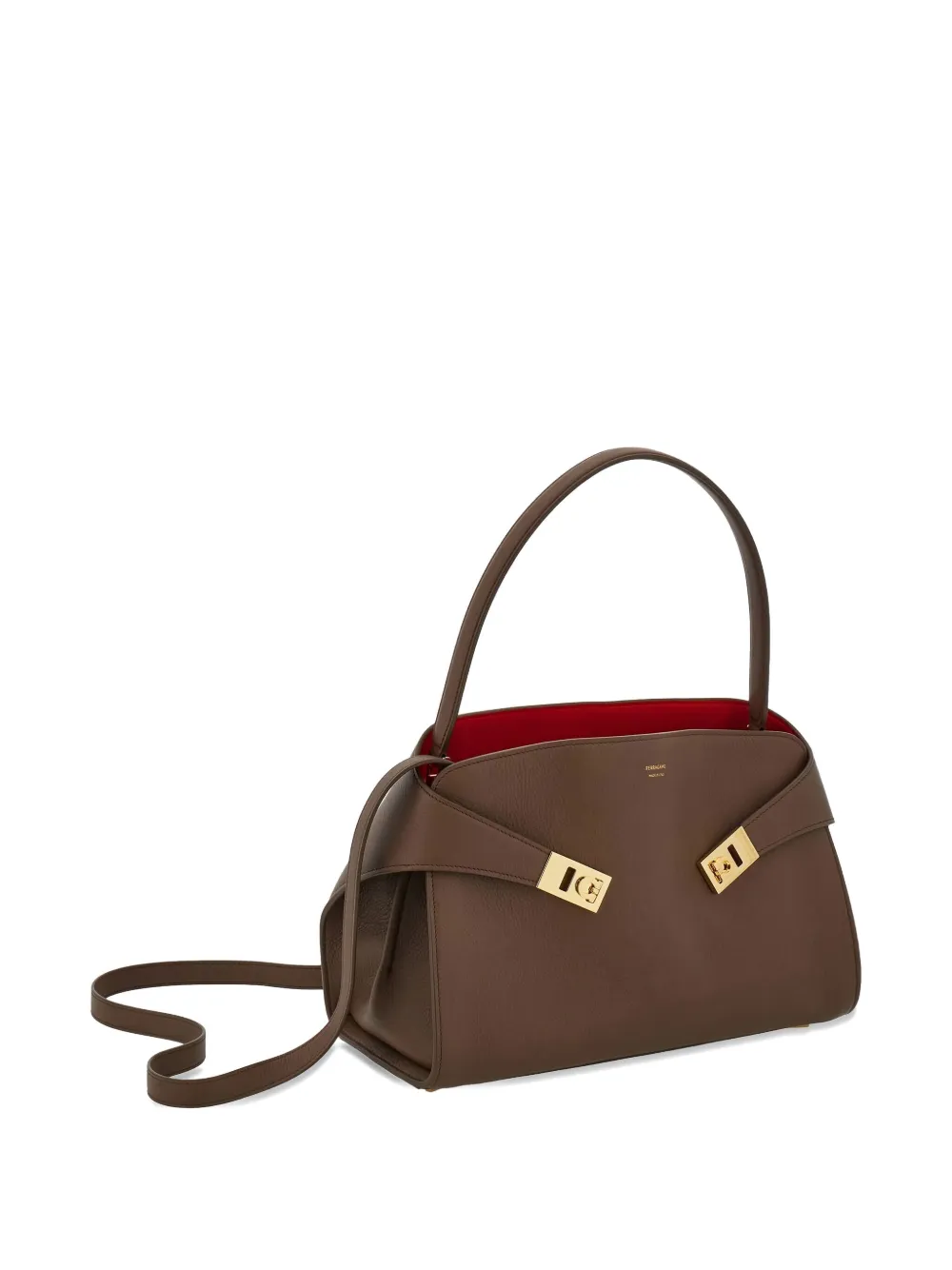 Ferragamo Tas met gespdetail en handgreep Bruin