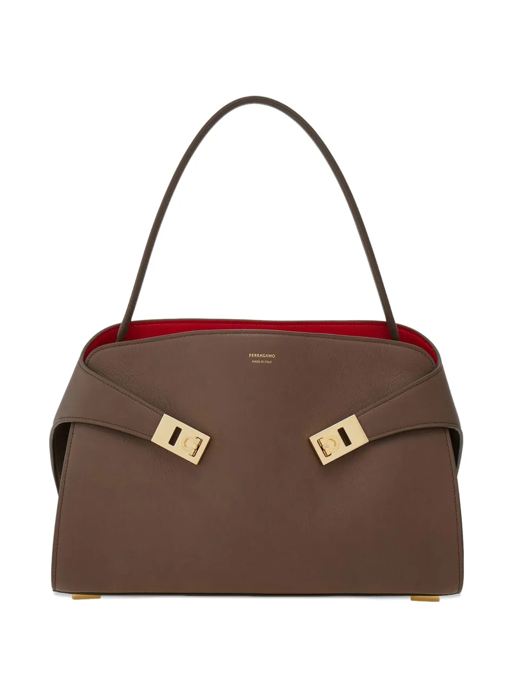 Ferragamo buckle-detail top-handle bag Bruin