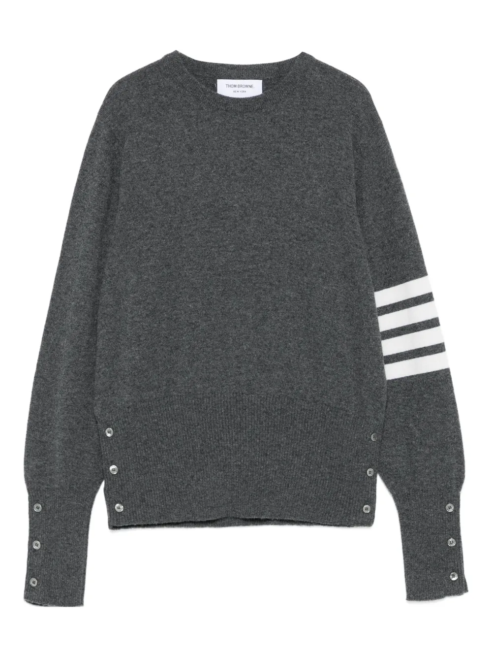 Thom Browne three-stripe cashmere sweater Grijs
