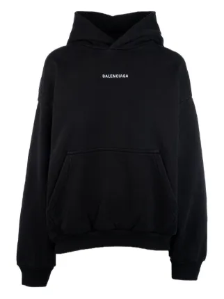 Balenciaga logo-print Hoodie | Black | FARFETCH