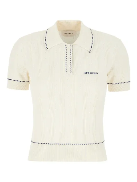 Alexander McQueen playera tipo polo tejida de canalé