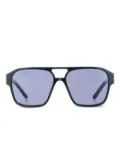FACE HIDE double-bridge rectangle sunglasses - Black
