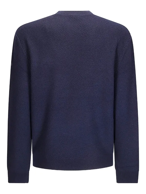 A.P.C. Textured Wool crew-neck Sweater | Blue | FARFETCH