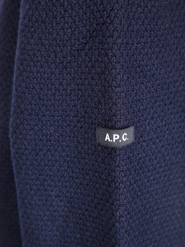 A.P.C. Textured Wool crew-neck Sweater | Blue | FARFETCH