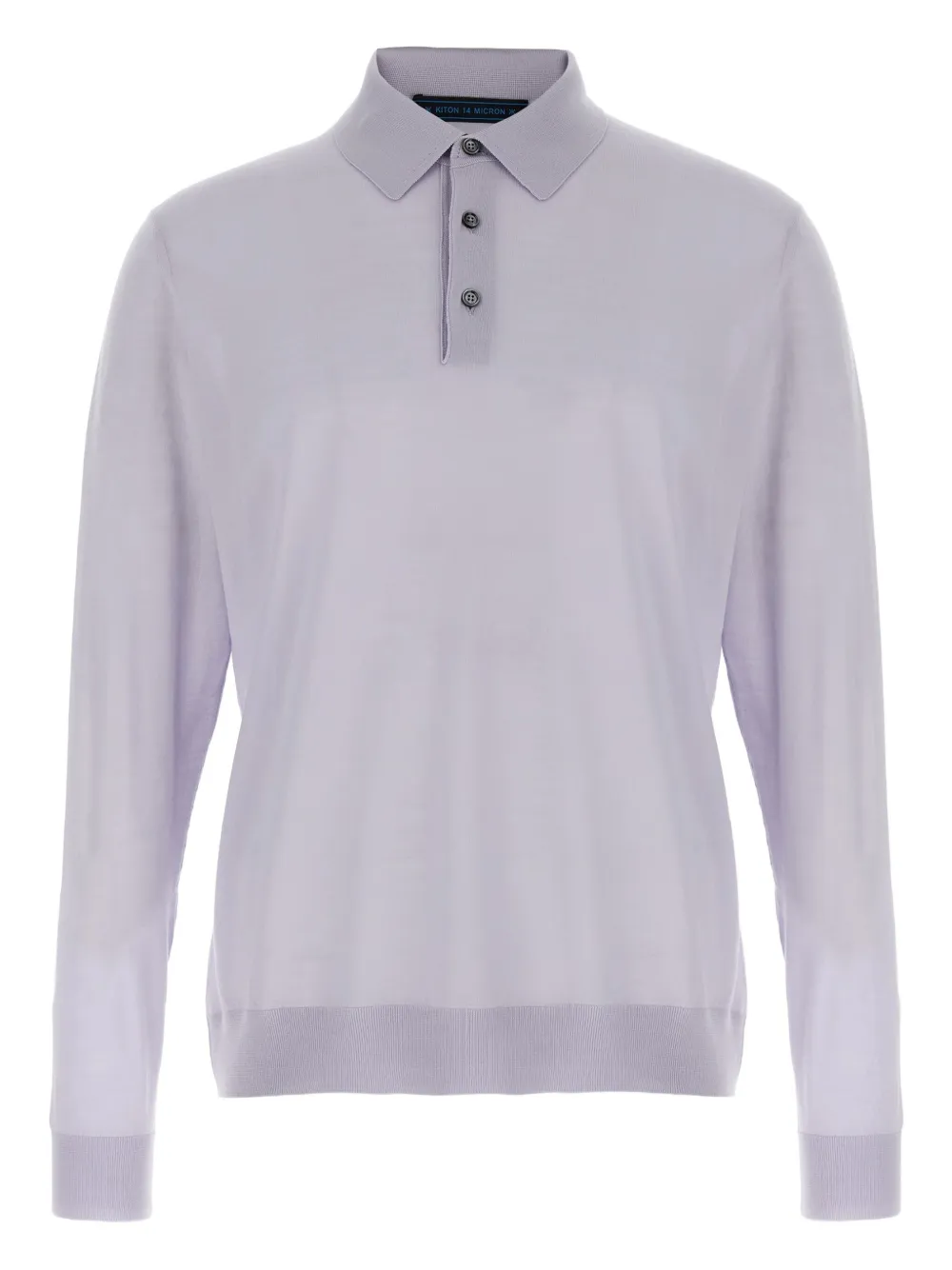 Kiton Ciro long-cuffed wool polo shirt Blauw