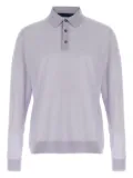 Kiton Ciro long-cuffed wool polo shirt - Blue
