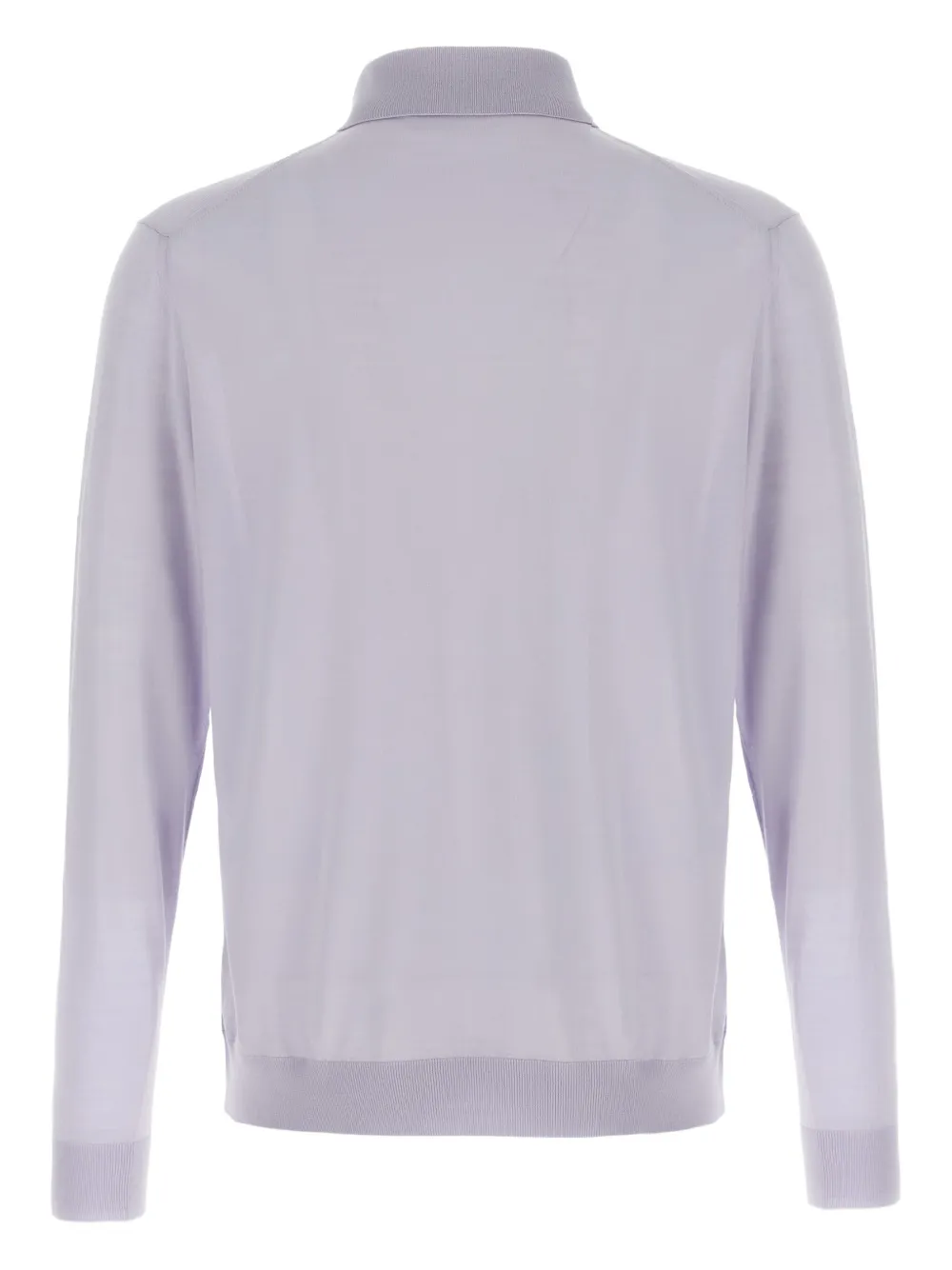 Kiton Ciro long-cuffed wool polo shirt Blauw