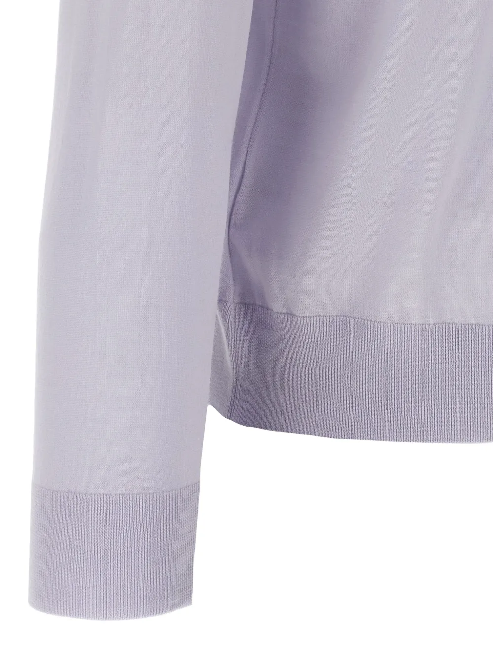 Kiton Ciro long-cuffed wool polo shirt Blauw