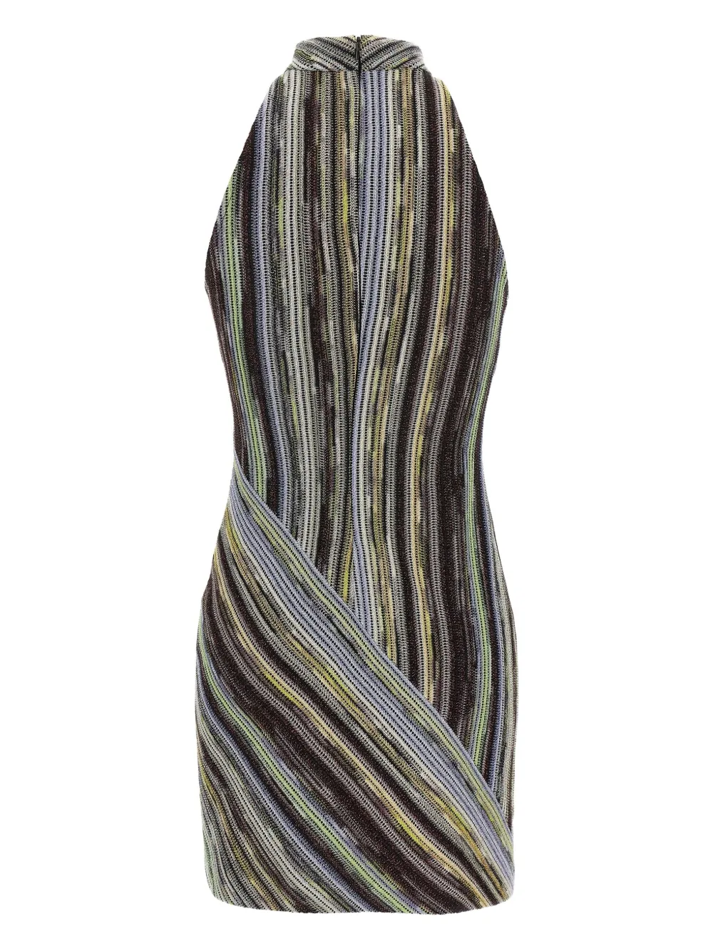 Missoni Gestreepte mini-jurk met halternek - Zwart