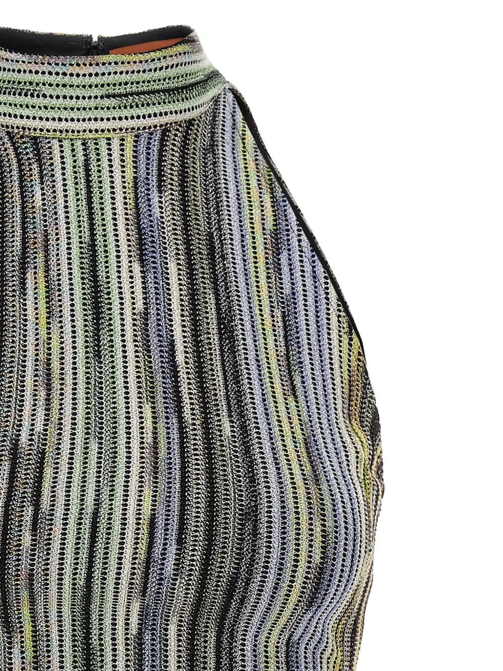 Missoni Gestreepte mini-jurk met halternek Zwart