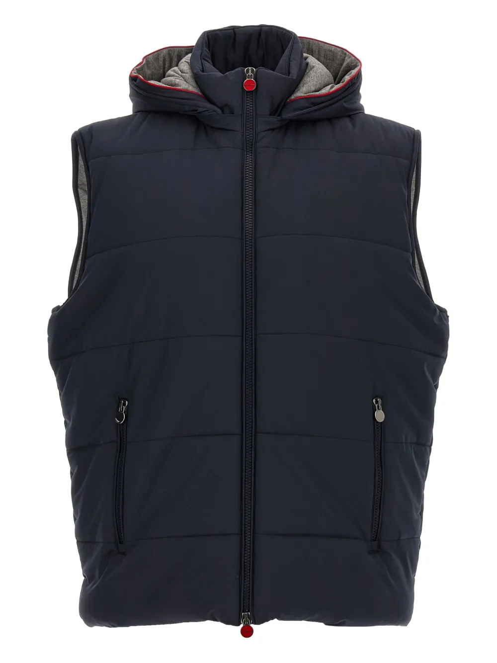 Kiton padded zip-front vest Blauw