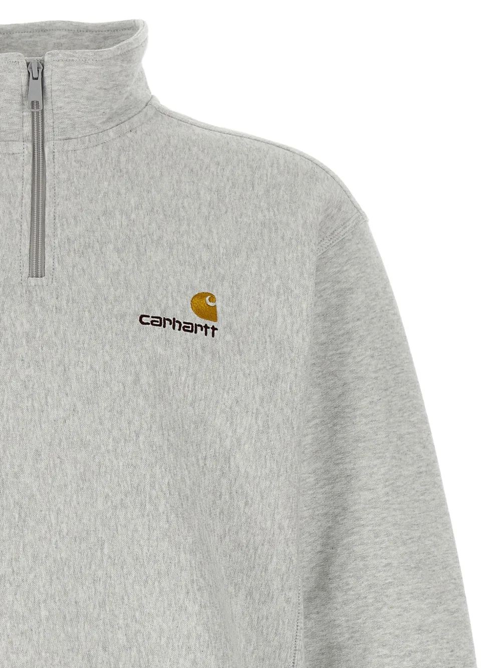 Carhartt WIP American Scrip half-zip embroidered-logo sweatshirt Grijs
