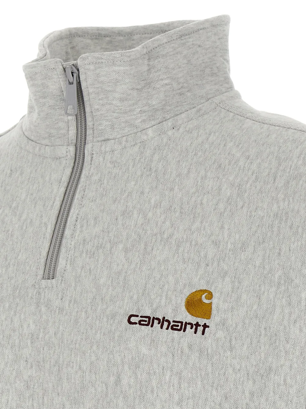 Carhartt WIP American Scrip half-zip embroidered-logo sweatshirt Grijs