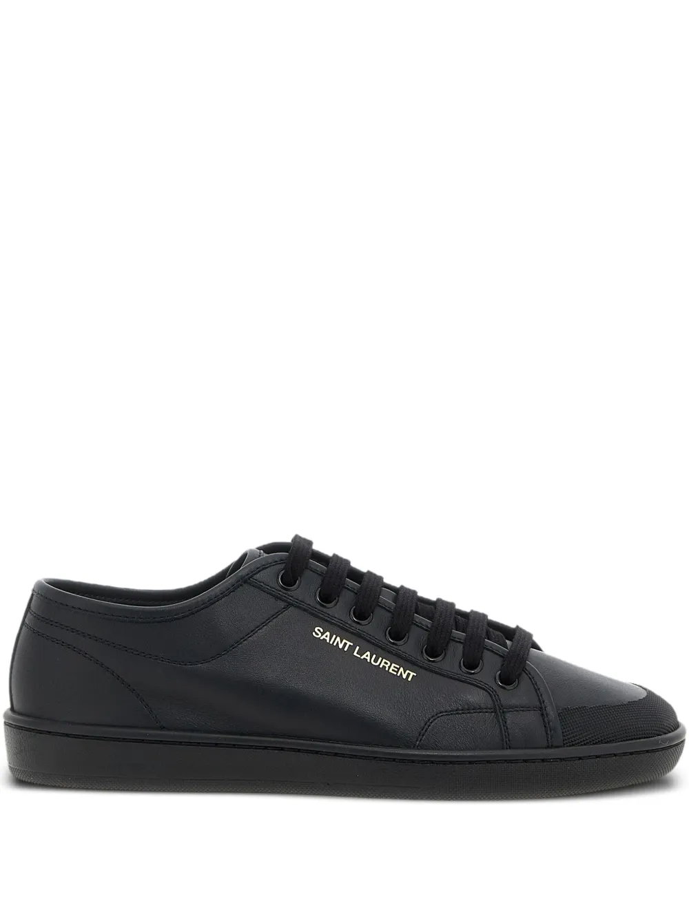 Saint Laurent logo-detail leather sneakers Black