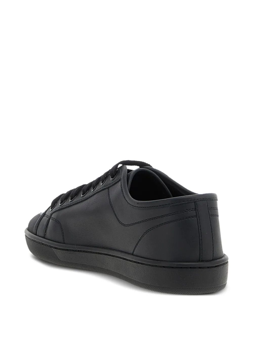 Saint Laurent logo-detail leather sneakers Zwart