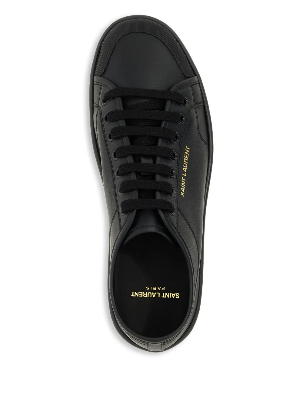 Saint Laurent logo-detail leather sneakers Zwart