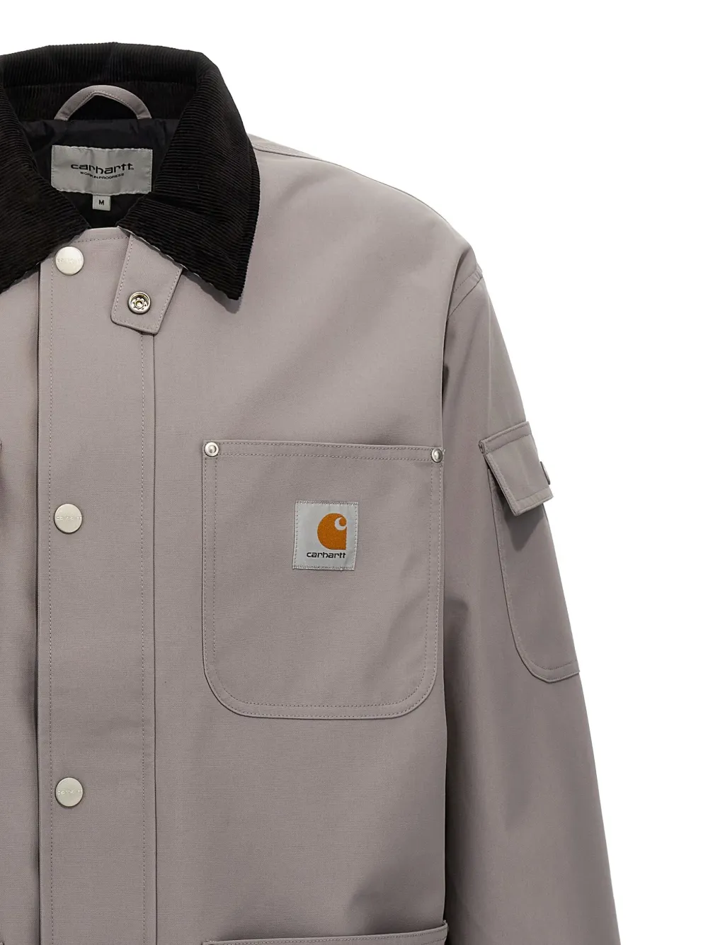 Carhartt WIP Clapton corduroy-collar jacket Grijs