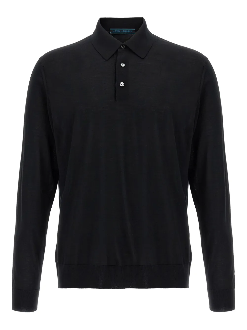 Kiton long-sleeved wool polo shirt Zwart