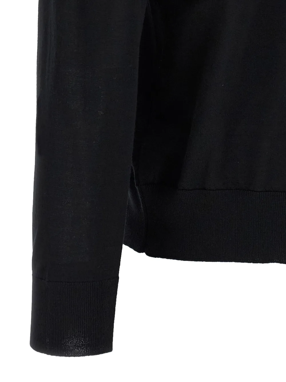 Kiton long-sleeved wool polo shirt Zwart
