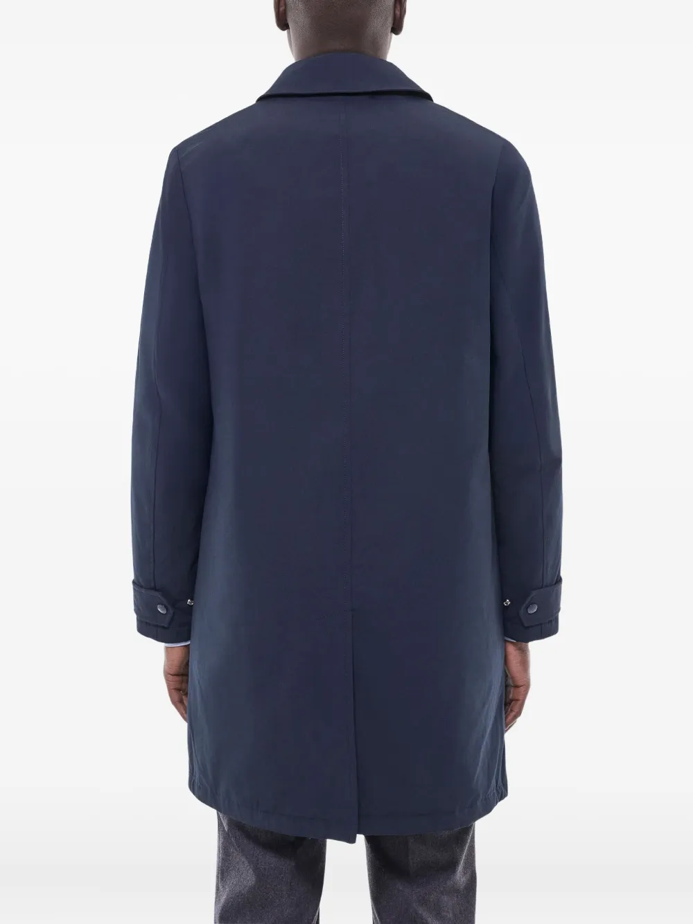 FURSAC Trenchcoat met paspelzak en knoopsluiting Blauw