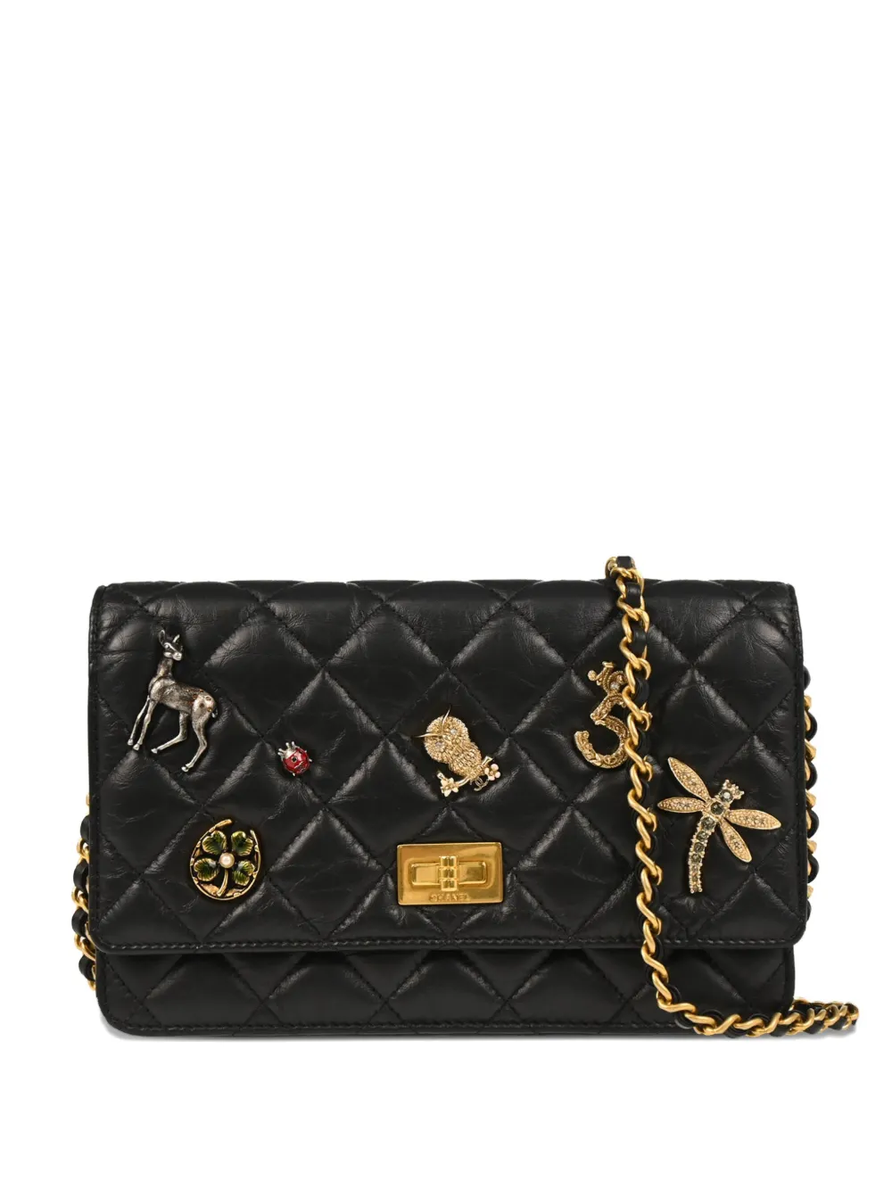 CHANEL Pre-Owned 2017 Lucky Charm チェーンウォレット - ブラック CHANEL Pre-Owned 2017 Lucky Charm チェーンウォレット - ブラック