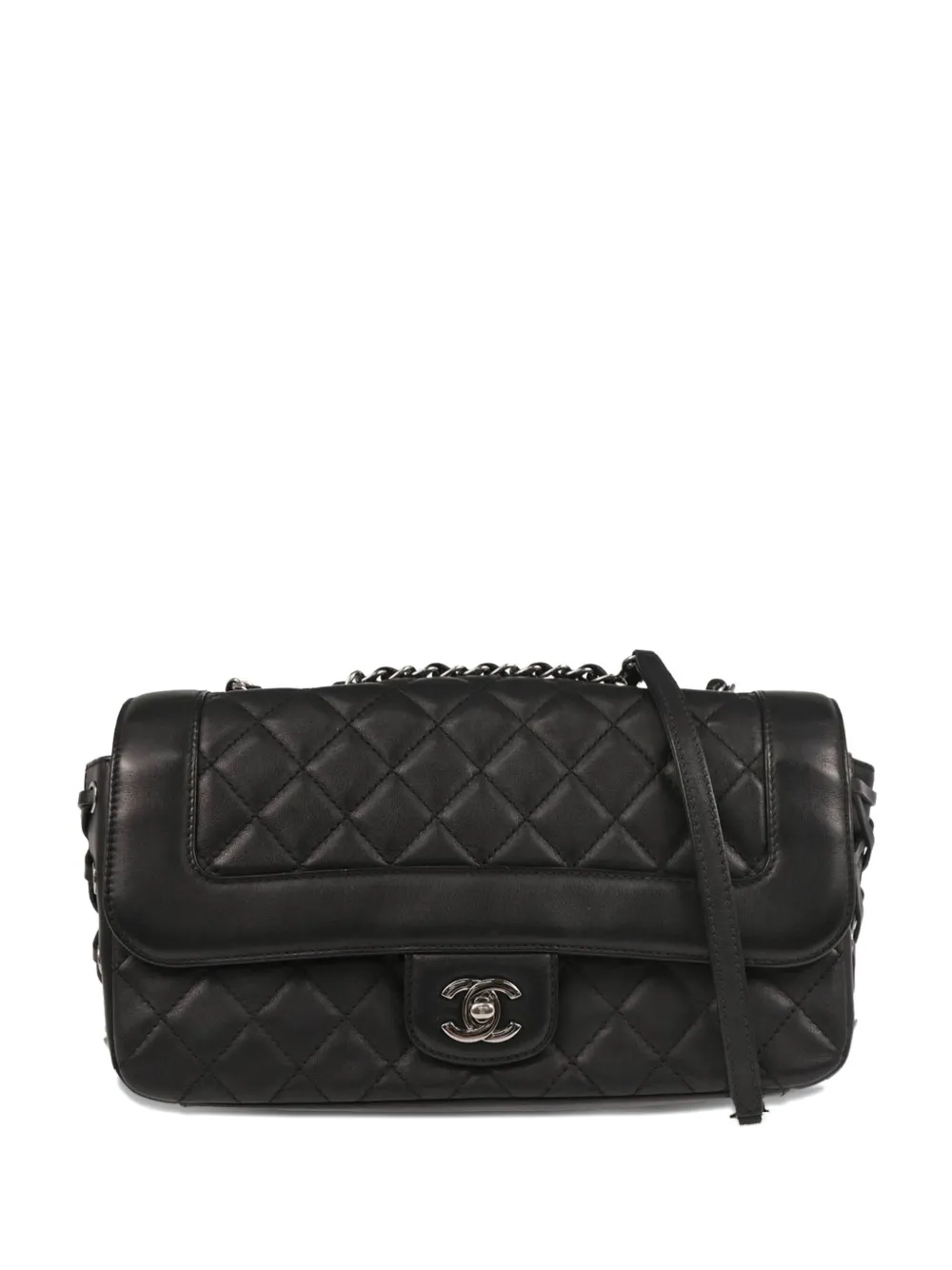 CHANEL Pre-Owned 2016 シングルフラップ ショルダーバッグ - ブラック CHANEL Pre-Owned 2016 シングルフラップ ショルダーバッグ - ブラック