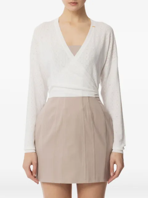 Elisabetta Franchi openwork wrap-effect sweater