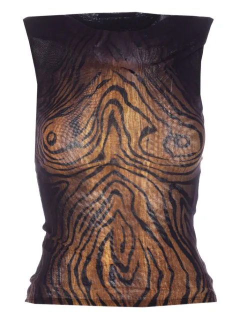 Jean Paul Gaultier top con estampado de madera