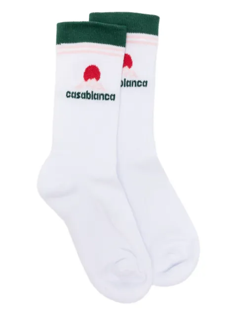 Casablanca logo-embroidered ribbed socks