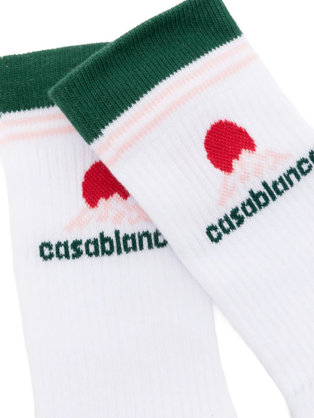 Casablanca logo-embroidered ribbed socks Wit