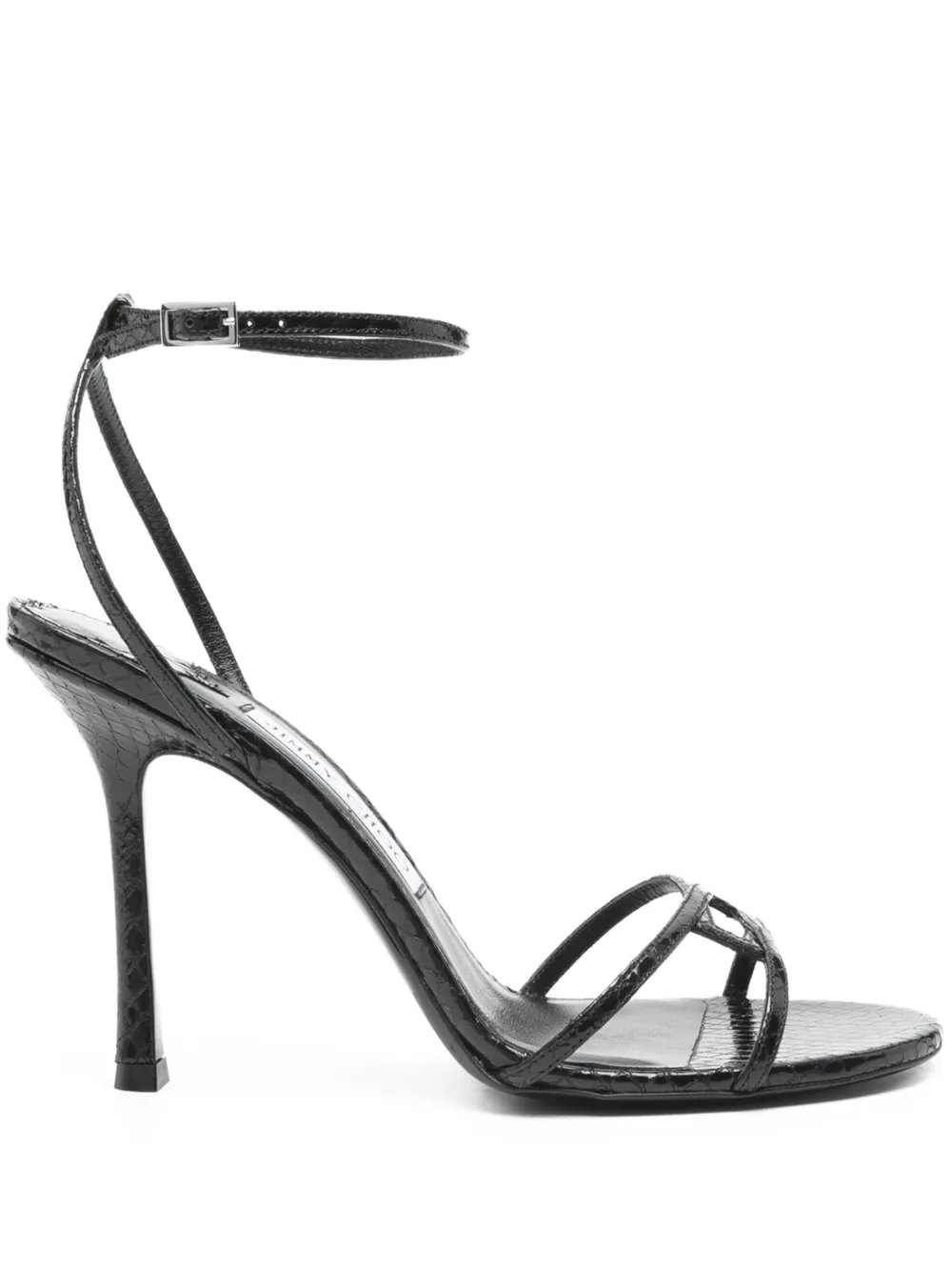 Jimmy Choo 100mm Core Leo ankle-strap leather sandals Zwart