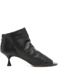 Marc Ellis 60mm leather open-toe heeled boots - Black
