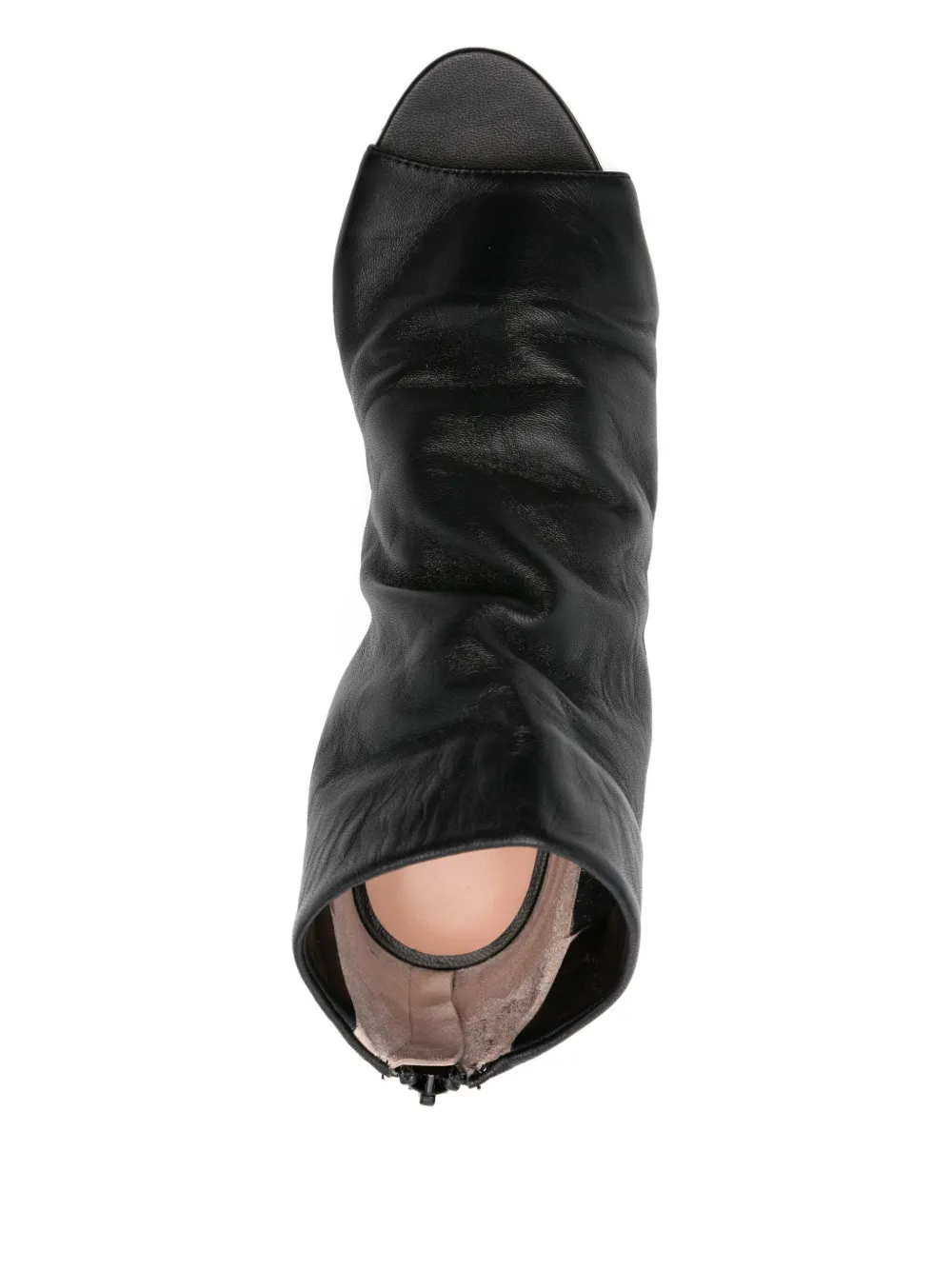 Marc Ellis 60mm leather open-toe heeled boots Black