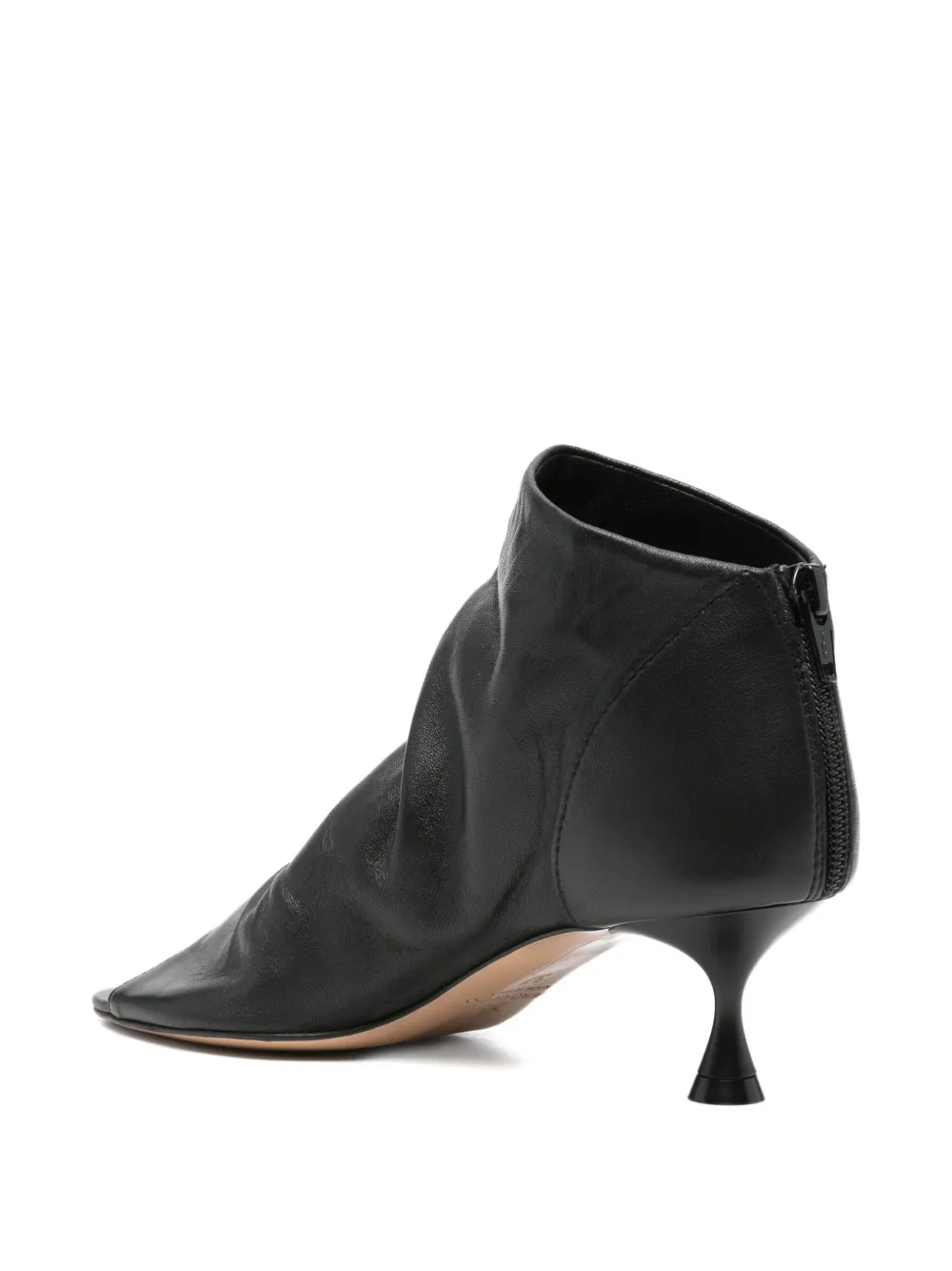 Marc Ellis 60mm leather open-toe heeled boots Black
