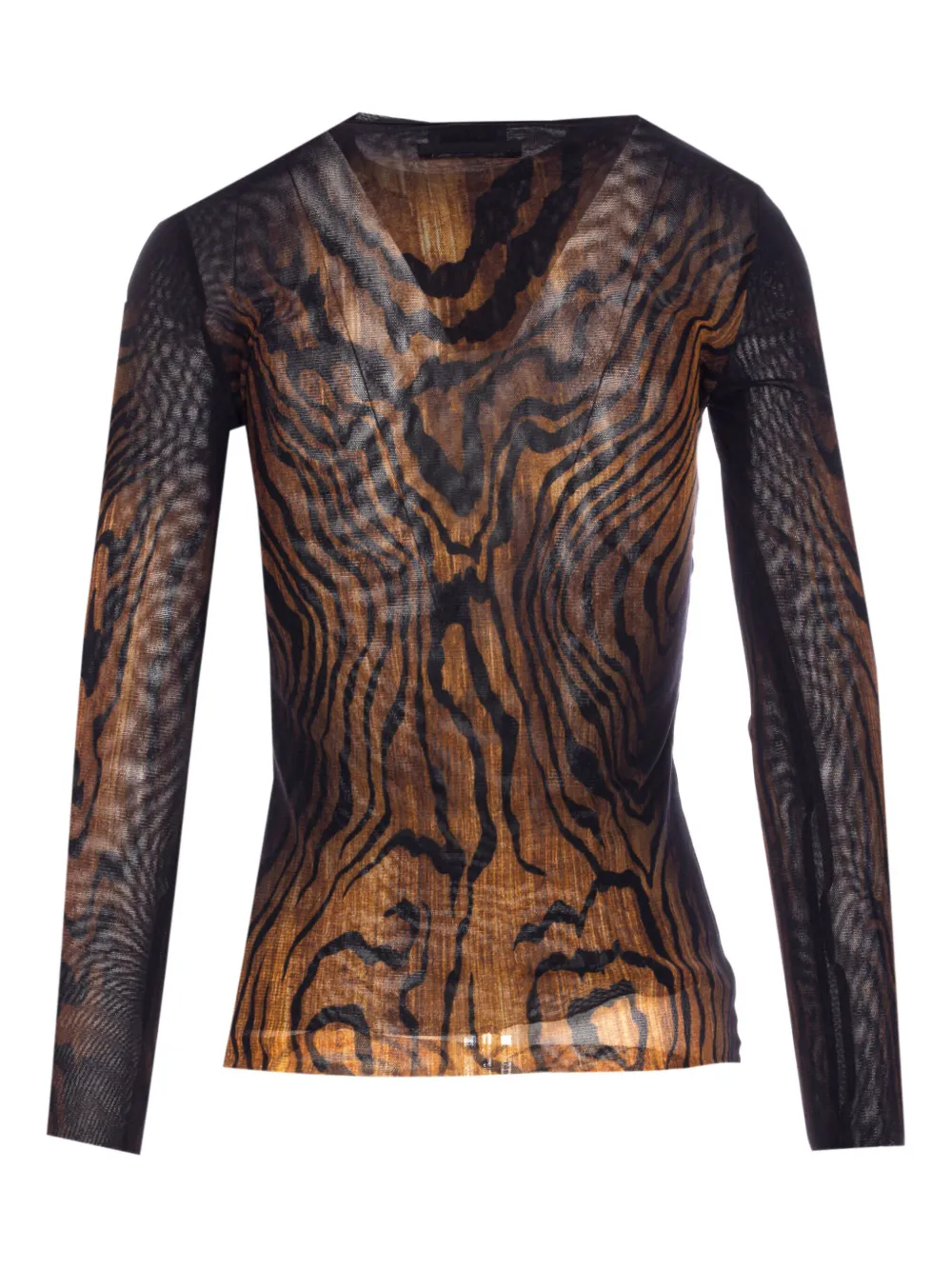 Jean Paul Gaultier wood-print mesh top | T-shirts & Jerseys | Image 2