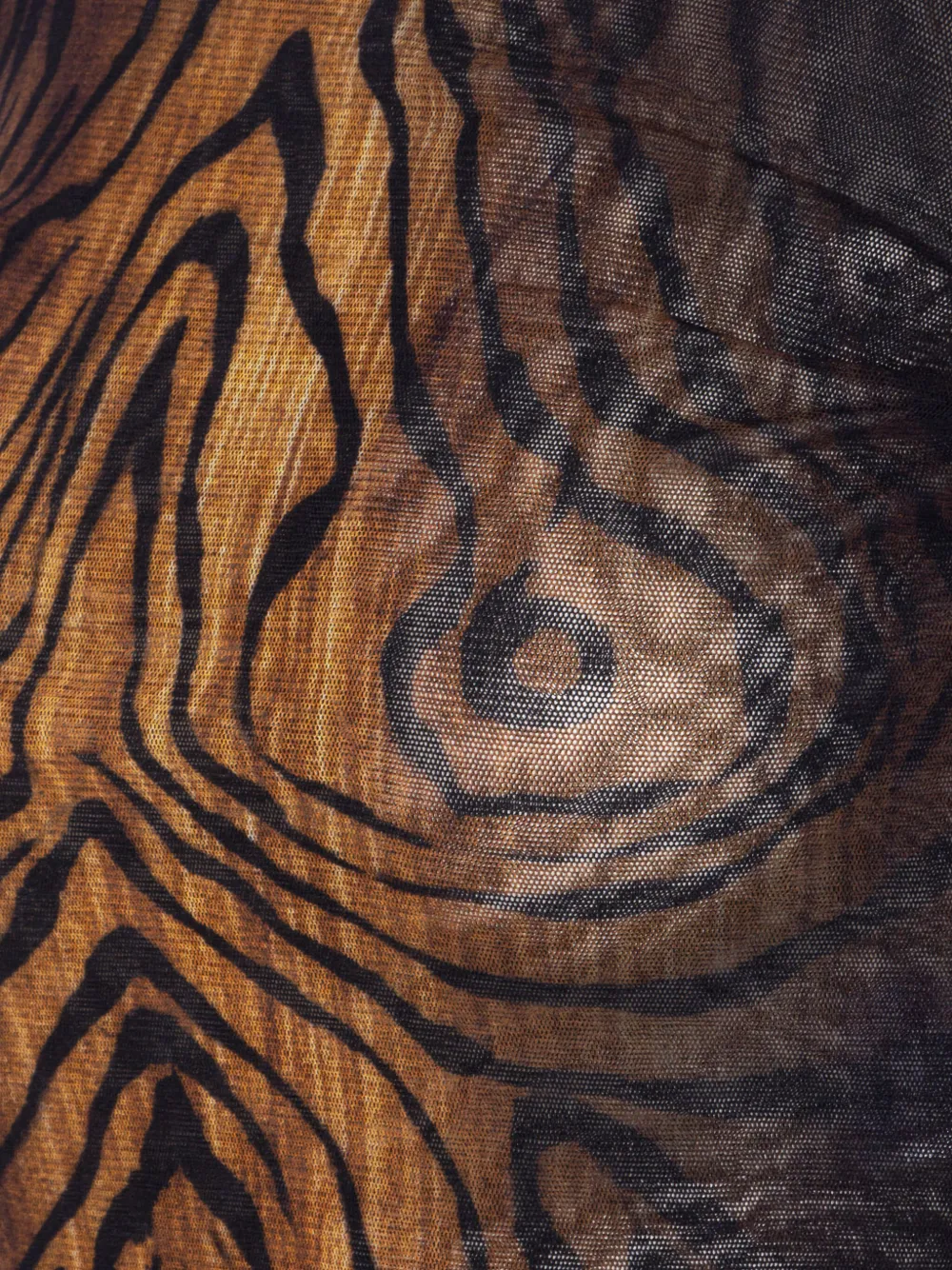 Jean Paul Gaultier Mesh top met print Bruin
