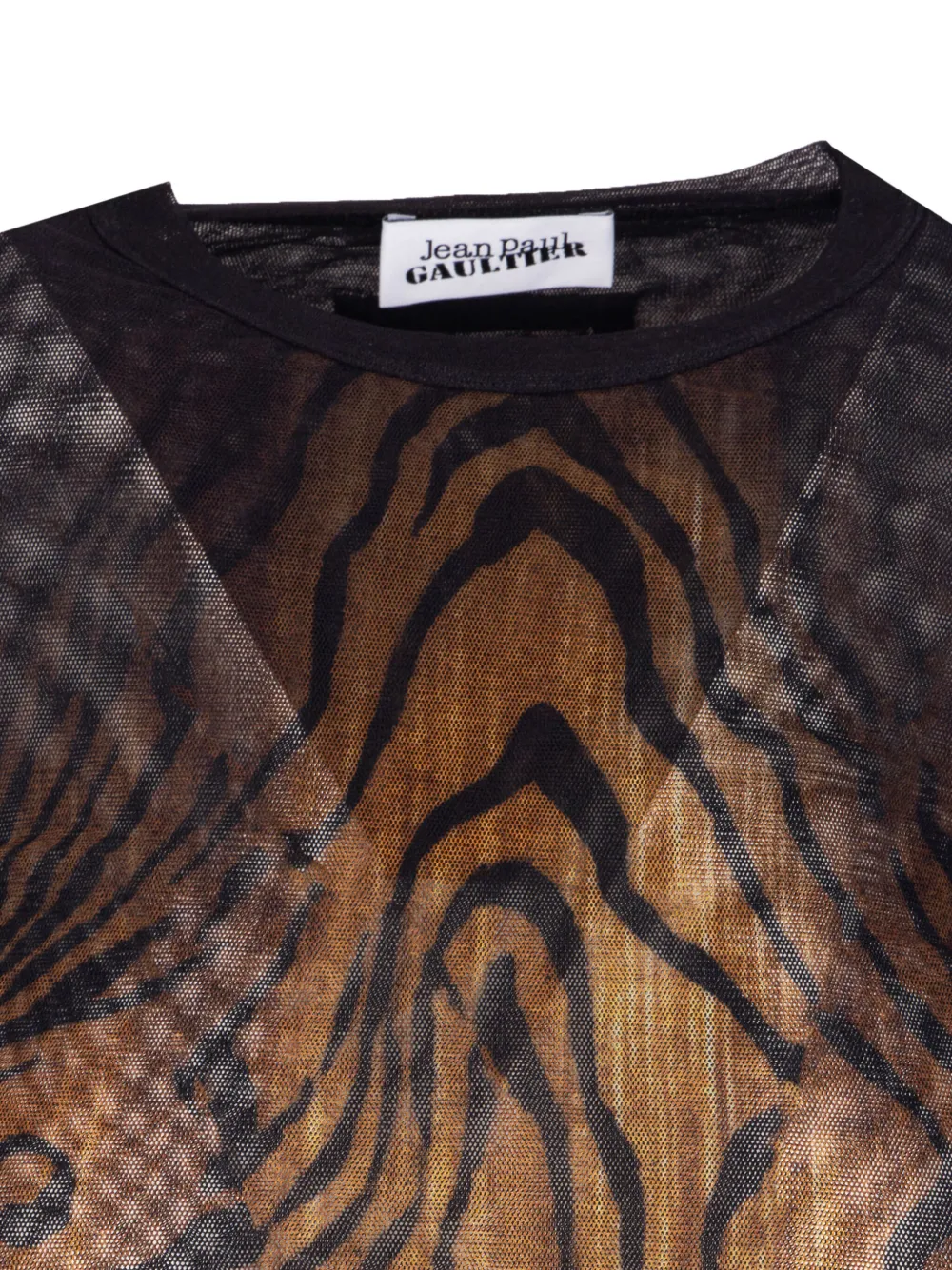 Jean Paul Gaultier Mesh top met print Bruin