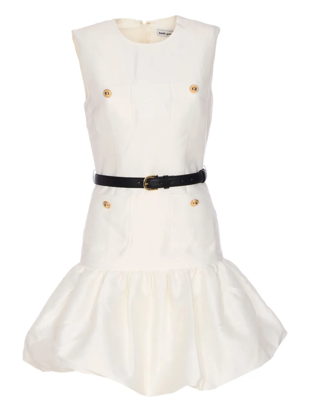 Self-Portrait ruffled hem mini dress Wit