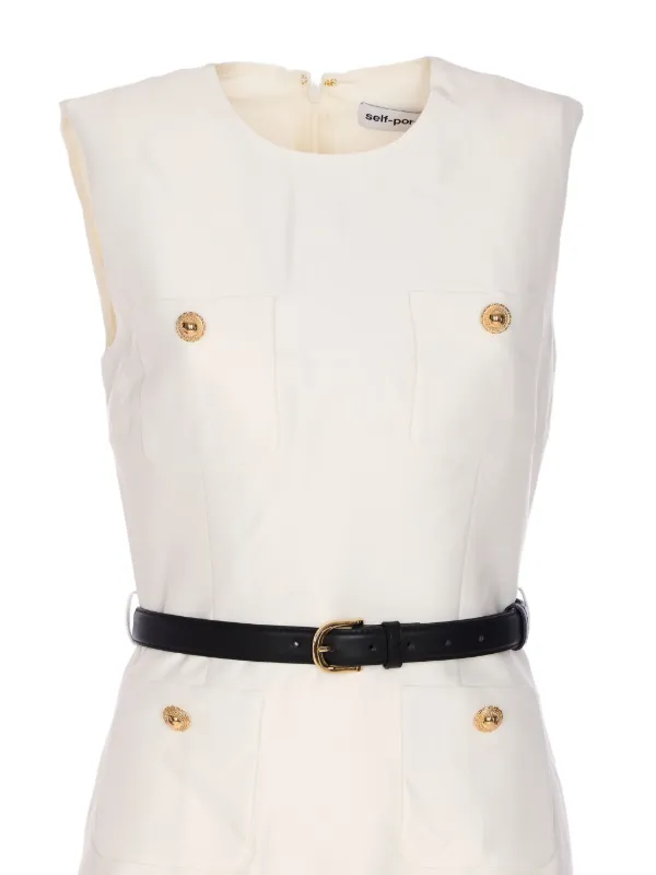 Self-Portrait Ruffled Hem Mini Dress | White | FARFETCH